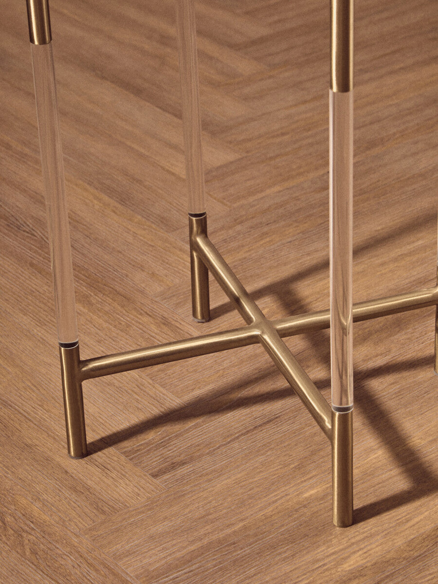 Miley Gold Finish and Acrylic Round Side Table