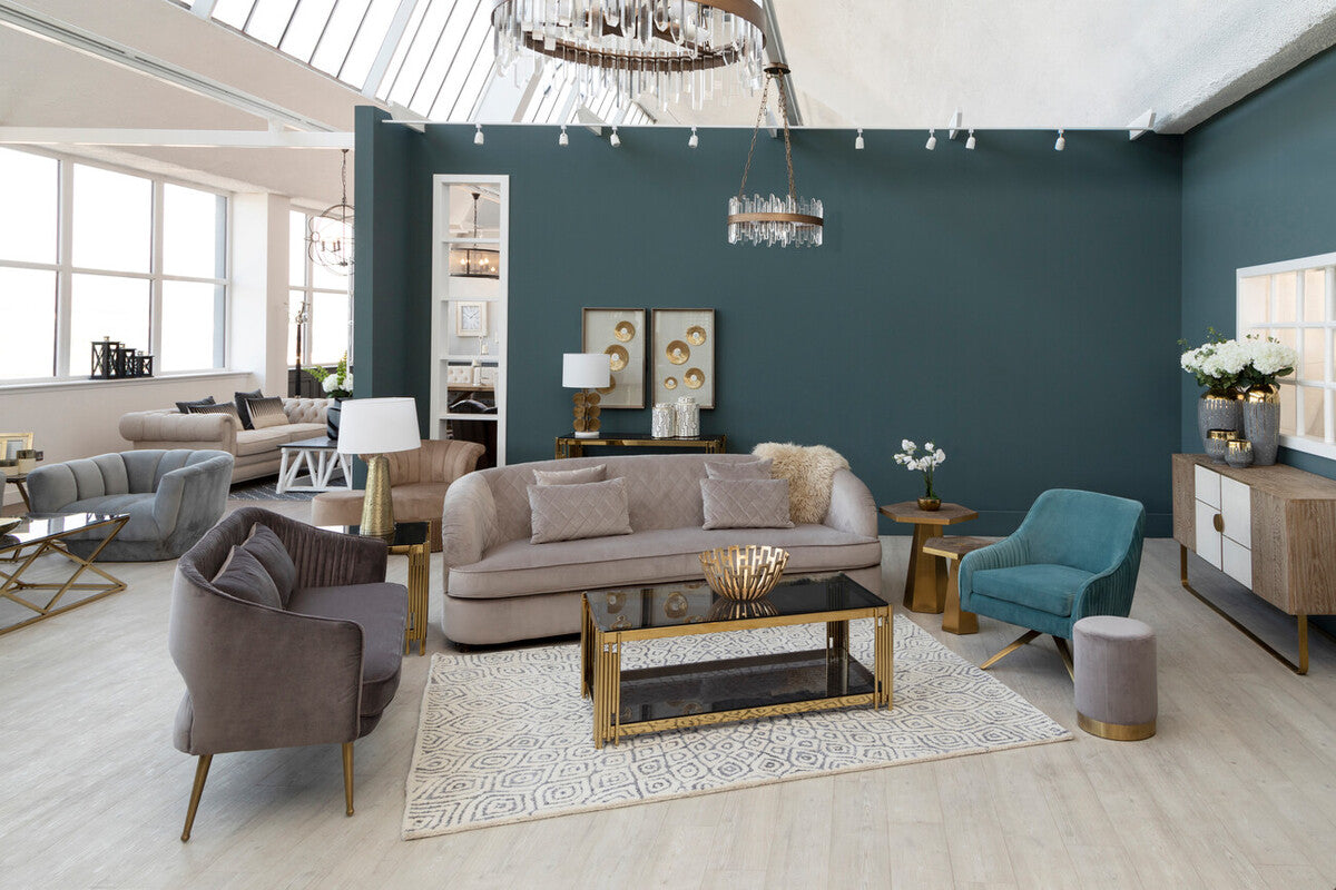 3 Seater Grey Cotton Velvet Sofa, Fiji