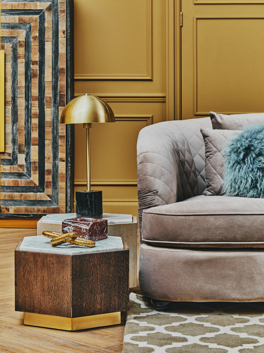 3 Seater Grey Cotton Velvet Sofa, Fiji