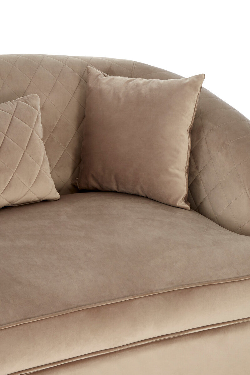 3 Seater Grey Cotton Velvet Sofa, Fiji