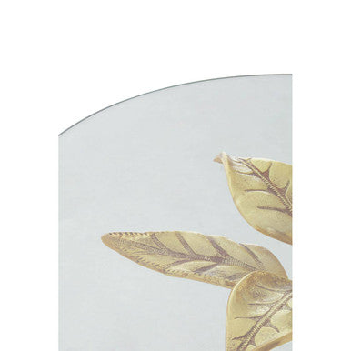 Sika Clear Glass and gold Finish Round Side Table