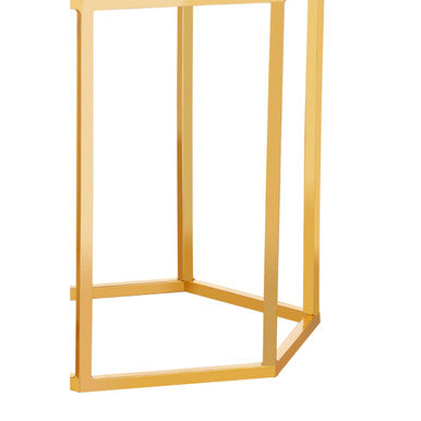 Templar White Marble Hexagonal Side Table