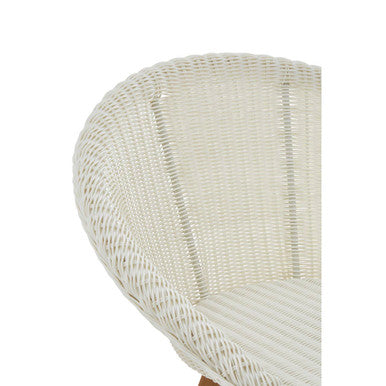 Lovina White Rattan Effect and Teak Wood Dining Chair