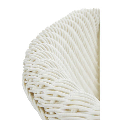 Lovina White Rattan Effect and Teak Wood Dining Chair
