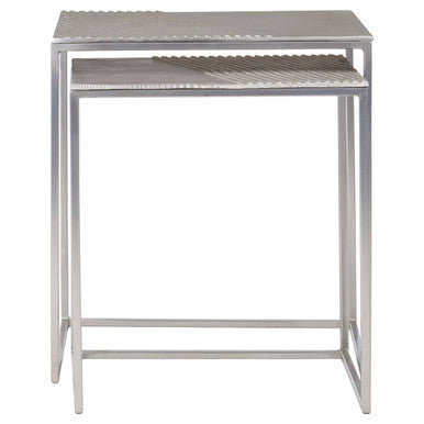 Templar Nickel Finish Set of 2 Rectangular Nesting Tables