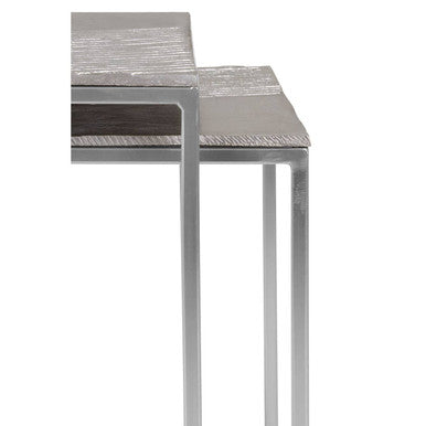 Templar Nickel Finish Set of 2 Rectangular Nesting Tables