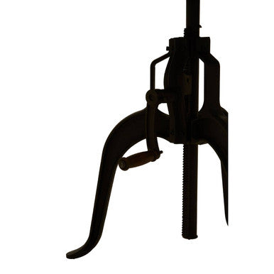 Green Marble Top Small Bar Table with Black Iron Cabriole Legs and Crank Mechanism, Vasco