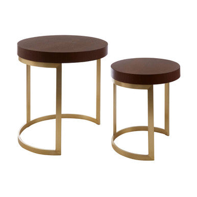 Villi Set of Two Walnut Wood Nesting Tables