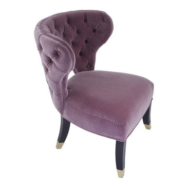 Villi Lilac Velvet Button Tufted Accent Chair