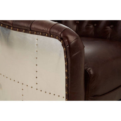 Victor  Brown Leather Tub Chair