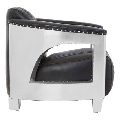Victor Black Leather Sofa Chair