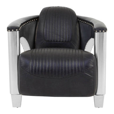Victor Black Leather Sofa Chair