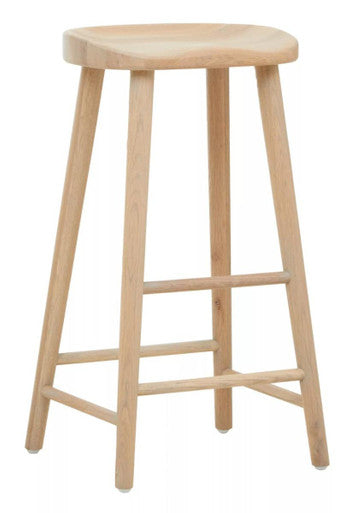 Lyon Washed Grey Oak Wood Bar Stool
