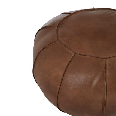 Buffalo Brown Leather Pouffe