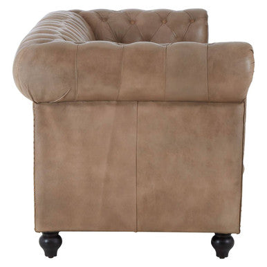 3 Seater Light Brown Leather Sofa, Buffalo