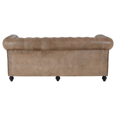 3 Seater Light Brown Leather Sofa, Buffalo