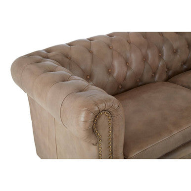 3 Seater Light Brown Leather Sofa, Buffalo
