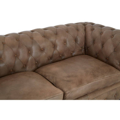 3 Seater Light Brown Leather Sofa, Buffalo