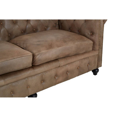 3 Seater Light Brown Leather Sofa, Buffalo