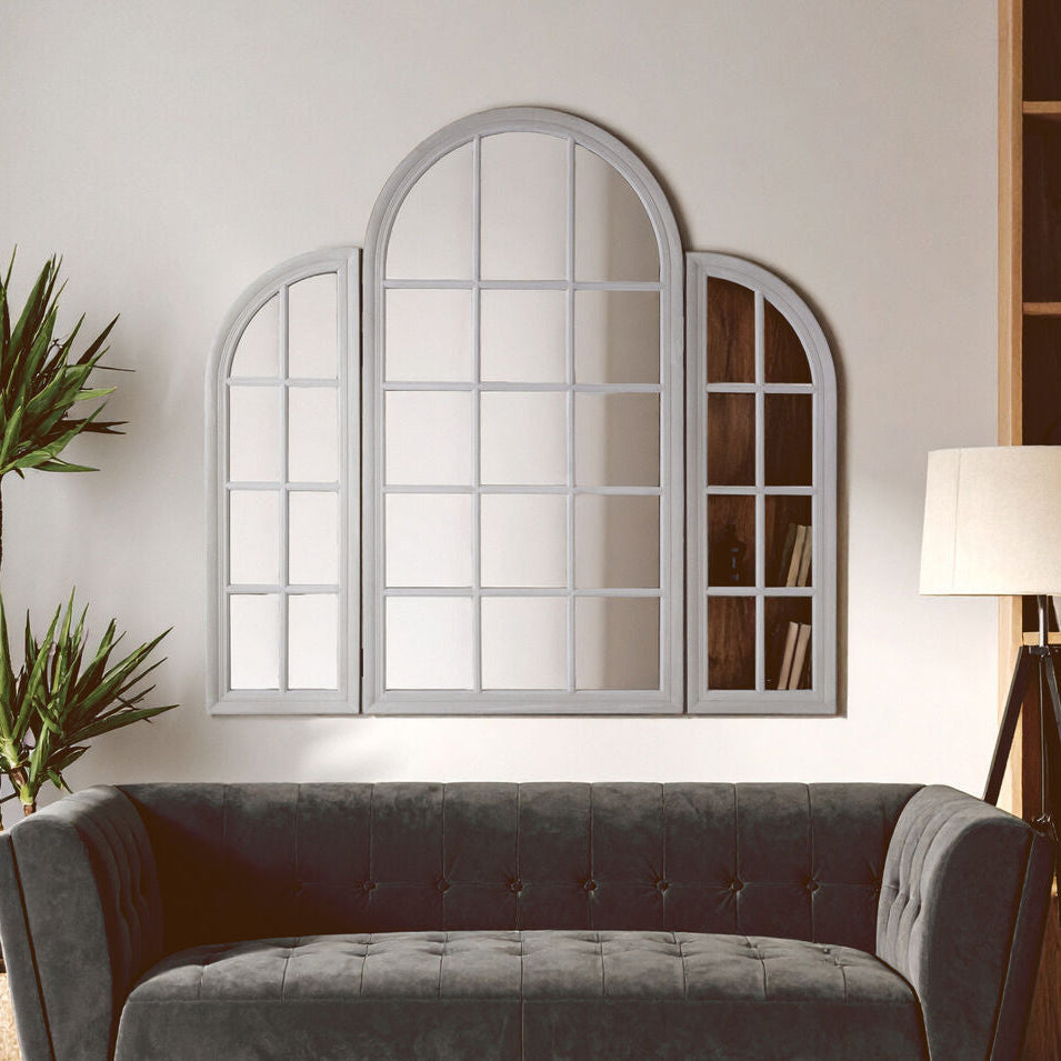 Fret Grey Finish Dressing Table Mirror