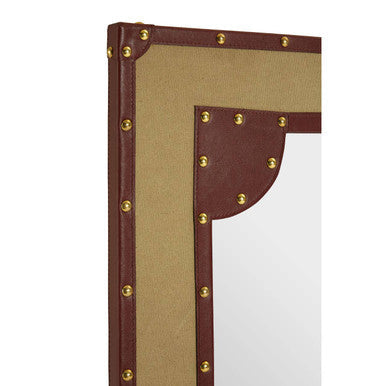 Columbus Canvas And Leather Trim Wall Mirror