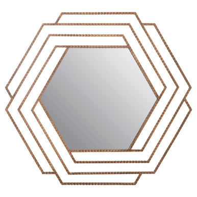 Beauly Antique Gold Hexagon Wall Mirror