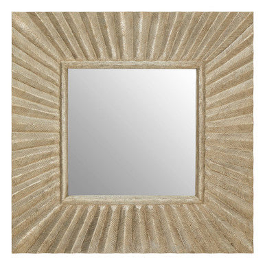 Fusion Square Wall Mirror with Textured Silver Frame