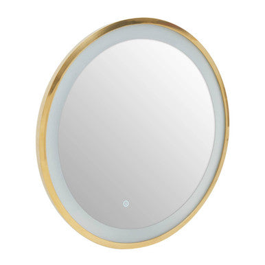 Avelino Illuminated LED Gold Round Mirror