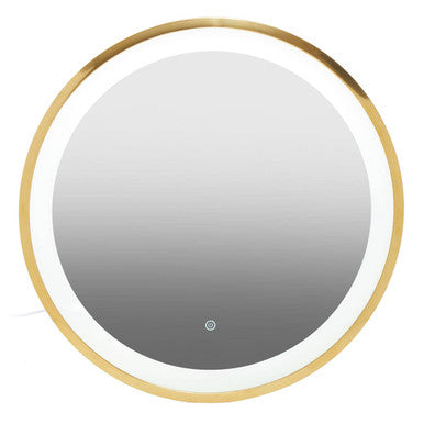 Avelino Illuminated LED Gold Round Mirror