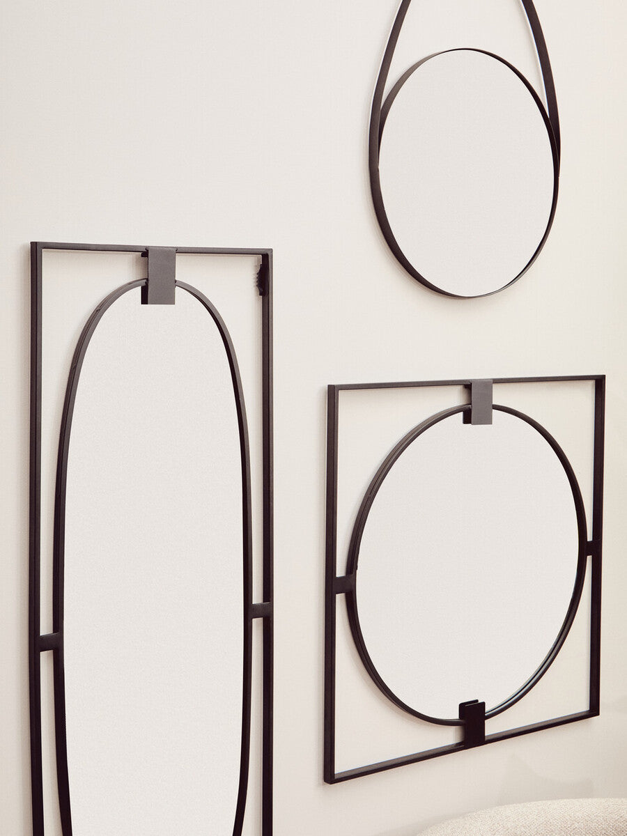 Black Frame Hanging Loop Wall Mirror | Trento