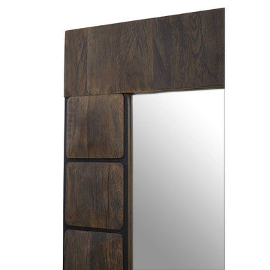 Lucca Recycled Dark Oak Wood Floor Mirror