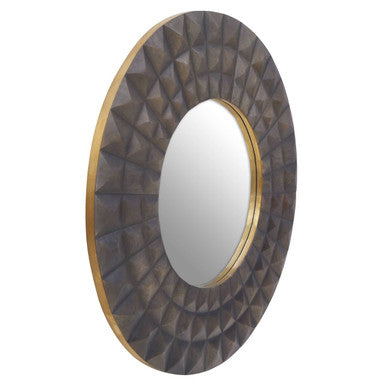 Sipari Mango Wood Round Wall Mirror