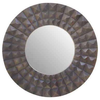 Sipari Mango Wood Round Wall Mirror