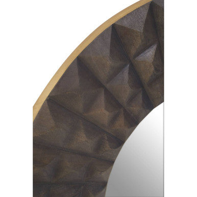 Sipari Mango Wood Round Wall Mirror