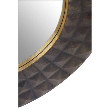 Sipari Mango Wood Round Wall Mirror
