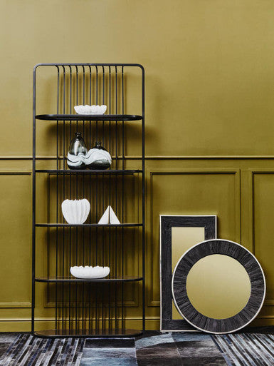 Kerala Black Round Wall Mirror