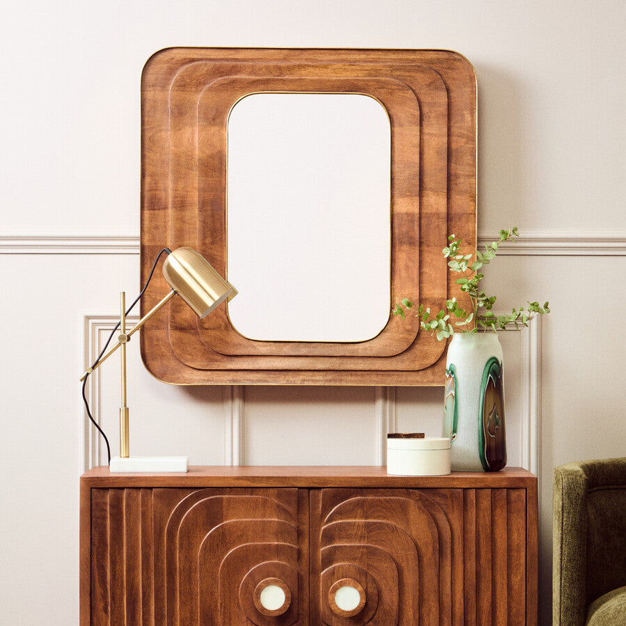 Sangar Mango Wood Carved Wall Mirror