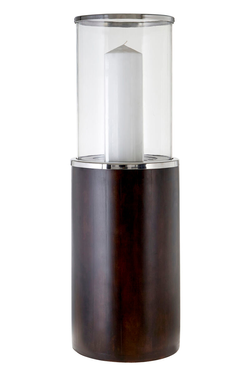 Hampstead Large Mango Wood Hurricane Candle Holder