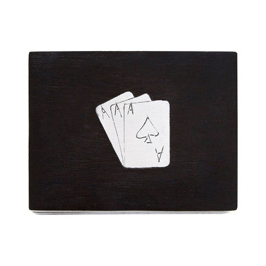 Churchill Games Black Mango Wood Playing Card Box
