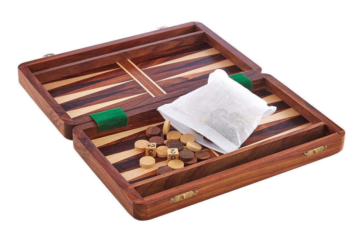 Churchill Games Brown Wood Backgammon Game