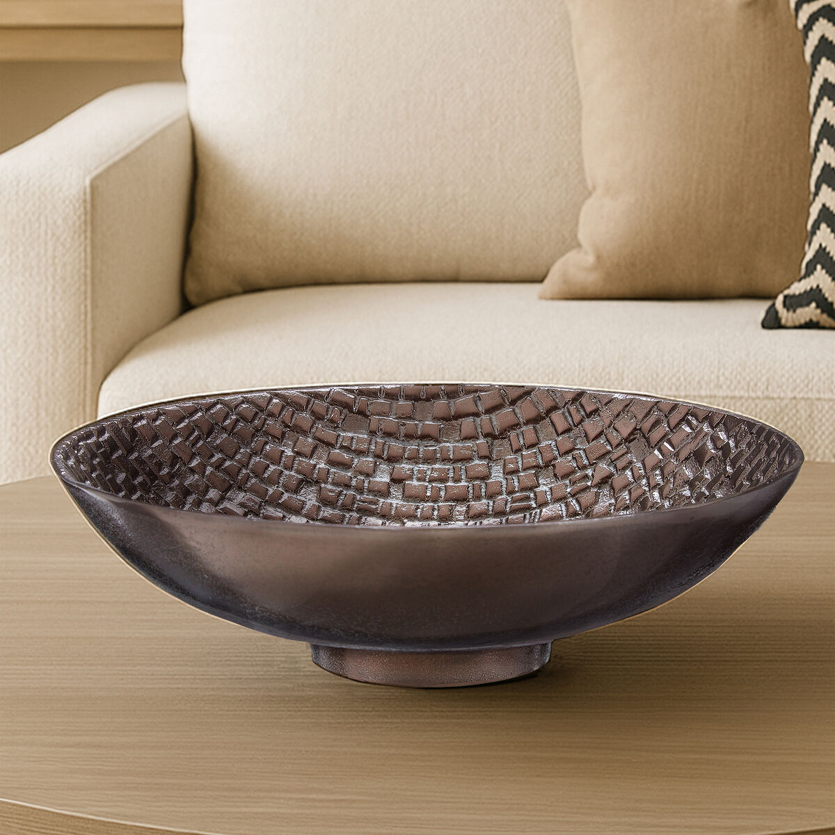 Arya Pewter Finish Decorative Bowl
