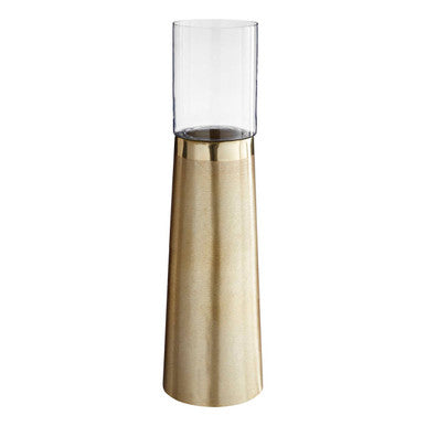 Estera Large Brushed Gold Pillar Candle Holder