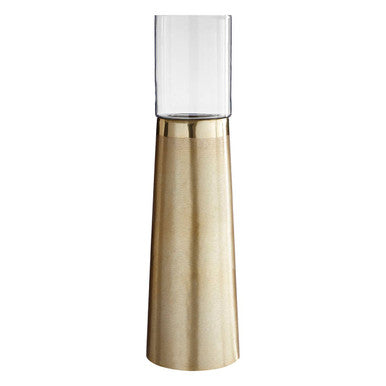 Estera Large Brushed Gold Pillar Candle Holder