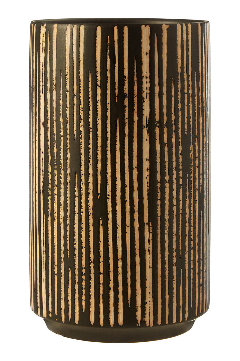 Large Black and Cream Finish Vase | Kiso