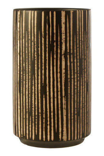 Large Black and Cream Finish Vase | Kiso
