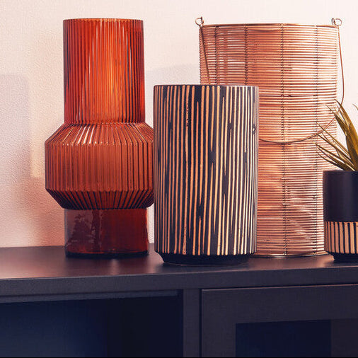 Kiso Large Black and Cream Finish Vase