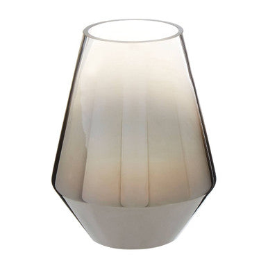 Alexa Grey Ombre Finish Glass Small Vase with Tapered Design