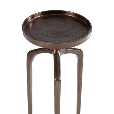 Diren Textured Bronze Finish Side Table