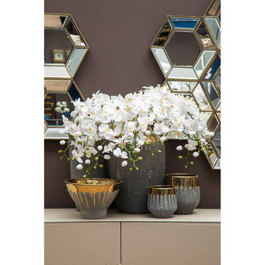 Cyrus Grey and Gold Large Vase