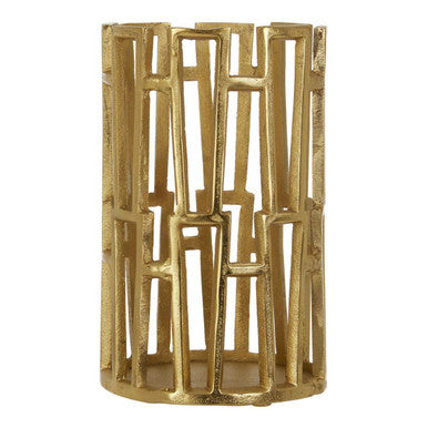 Delphi Large Candle Holder in Gold Finish